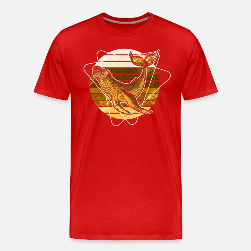 Buckelwal - Männer Premium Bio T-Shirt - Rot