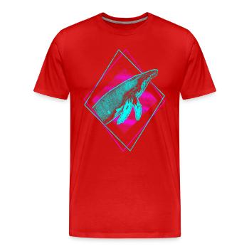 Baleine à bosse - T-shirt bio Premium Homme - rouge - Devant - Damien (186cm)