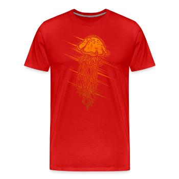 Méduse - T-shirt bio Premium Homme - rouge - Devant - Damien (186cm)