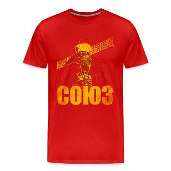 Soyouz Spacecraft Union soviétique - T-shirt bio Premium Homme - rouge - Devant - Damien (186cm)