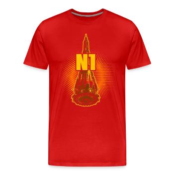 N1 Rocket Union soviétique - T-shirt bio Premium Homme - rouge - Devant - Damien (186cm)