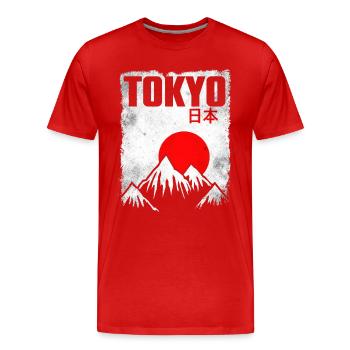 Tokio Japan - Männer Premium Bio T-Shirt - Rot - Vorne - Damien (186cm)