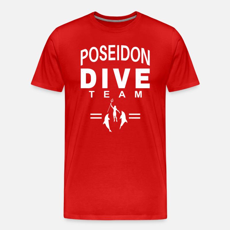 Poseidon Dive Team - Männer Premium Bio T-Shirt - Rot