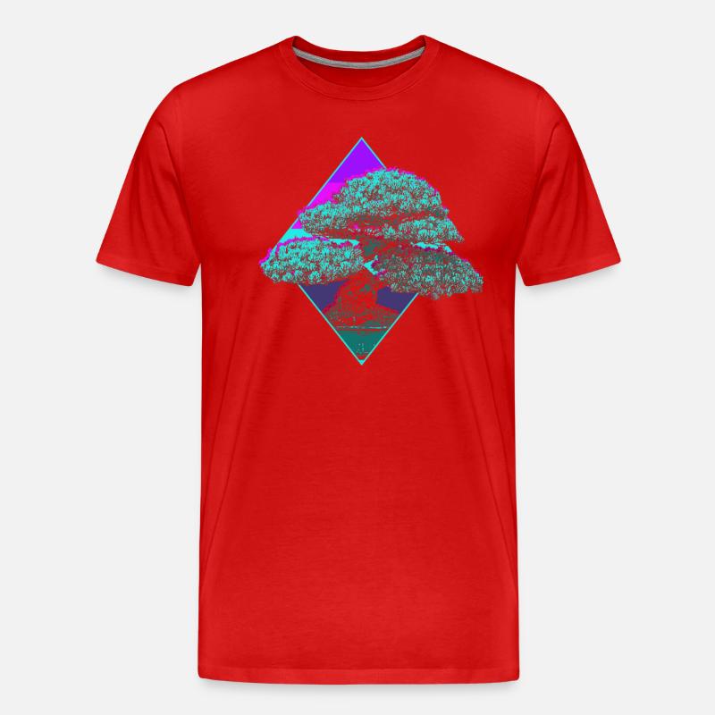 Bonsai Baum - Männer Premium Bio T-Shirt - Rot