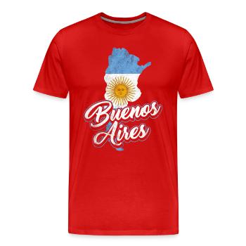 Buenos Aires Argentine - T-shirt bio Premium Homme - rouge - Devant - Damien (186cm)