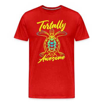 Sea turtle - Men's Premium Organic T-Shirt - red - Front - Damien (186cm)