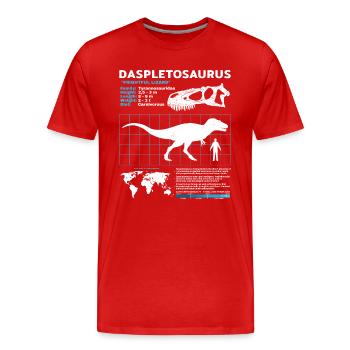 Fiche technique du Daspletosaurus - T-shirt bio Premium Homme - rouge - Devant - Damien (186cm)