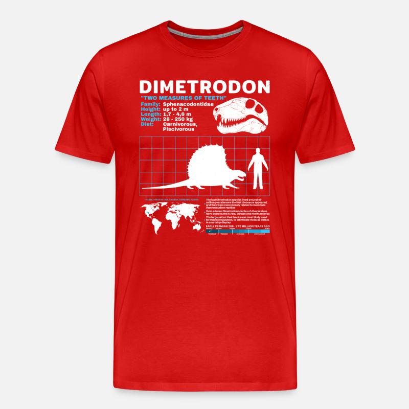 Dimetrodon Datenblatt - Männer Premium Bio T-Shirt - Rot