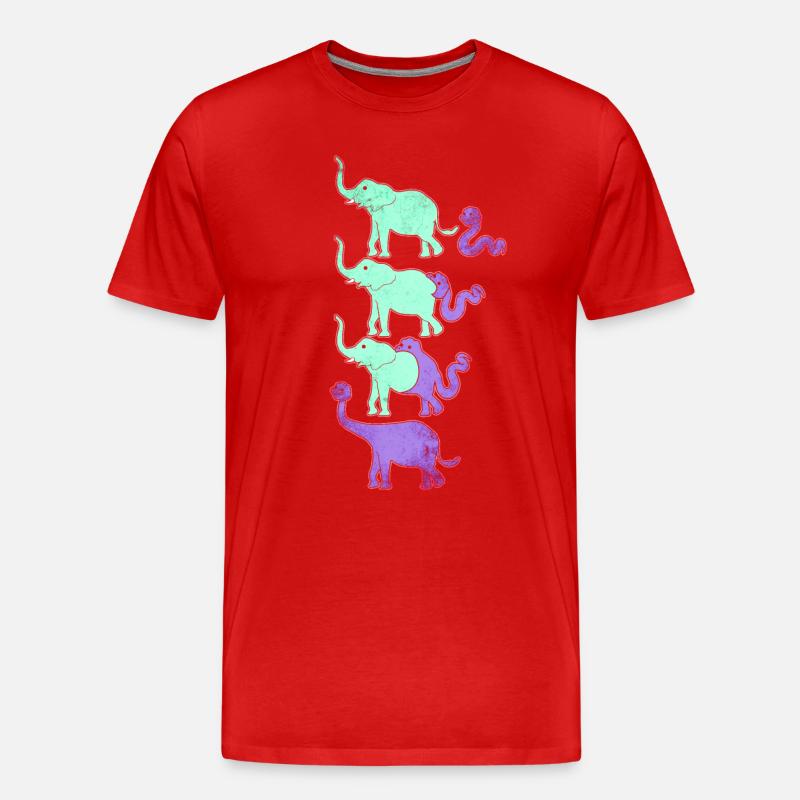 Drôle d’évolution des dinosaures - T-shirt bio Premium Homme - rouge