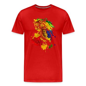 Saber-toothed tiger - Men's Premium Organic T-Shirt - red - Front - Damien (186cm)