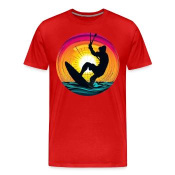 Kitesurfer Sunset Kiting - T-shirt bio Premium Homme - rouge - Devant - Damien (186cm)