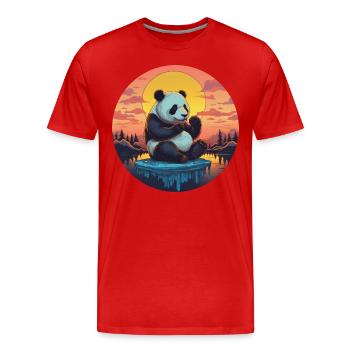 Panda mignon sur la banquise avec des bonbons - Sun - T-shirt bio Premium Homme - rouge - Devant - Damien (186cm)