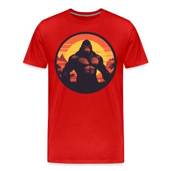 Conception forte de Gorilla Sunset - T-shirt bio Premium Homme - rouge - Devant - Damien (186cm)