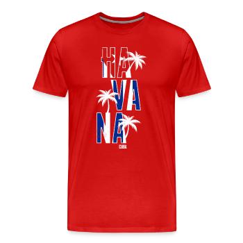La Havane, Cuba - T-shirt bio Premium Homme - rouge - Devant - Damien (186cm)