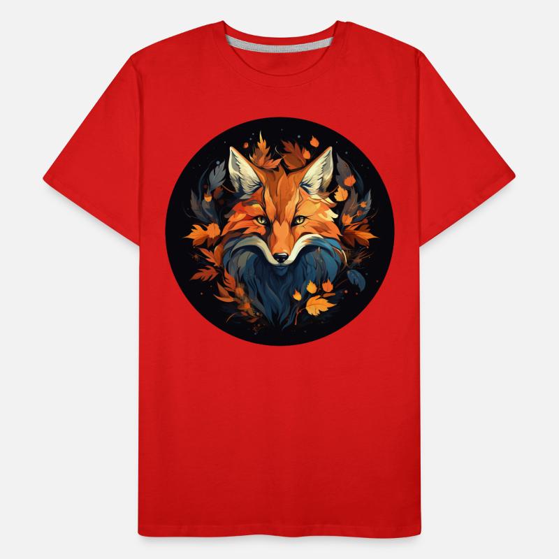 Fuchs im Herbstlaub Männer Premium Bio T-Shirt