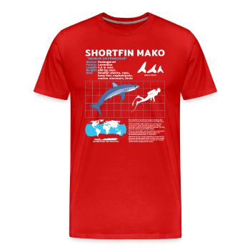 Fiche d’information sur Makohai - T-shirt bio Premium Homme - rouge - Devant - Damien (186cm)