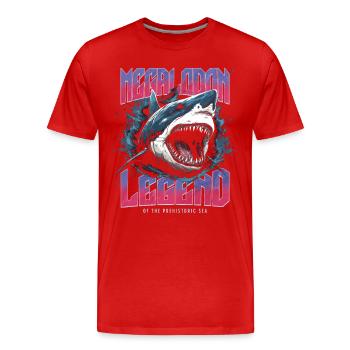 Megalodon - Shark - Legend of the Primeval Seas - Men's Premium Organic T-Shirt - red - Front - Damien (186cm)