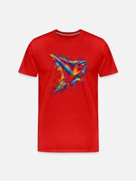 Mantarochen - Riesenmanta - Teufelsrochen - Männer Premium Bio T-Shirt - Rot
