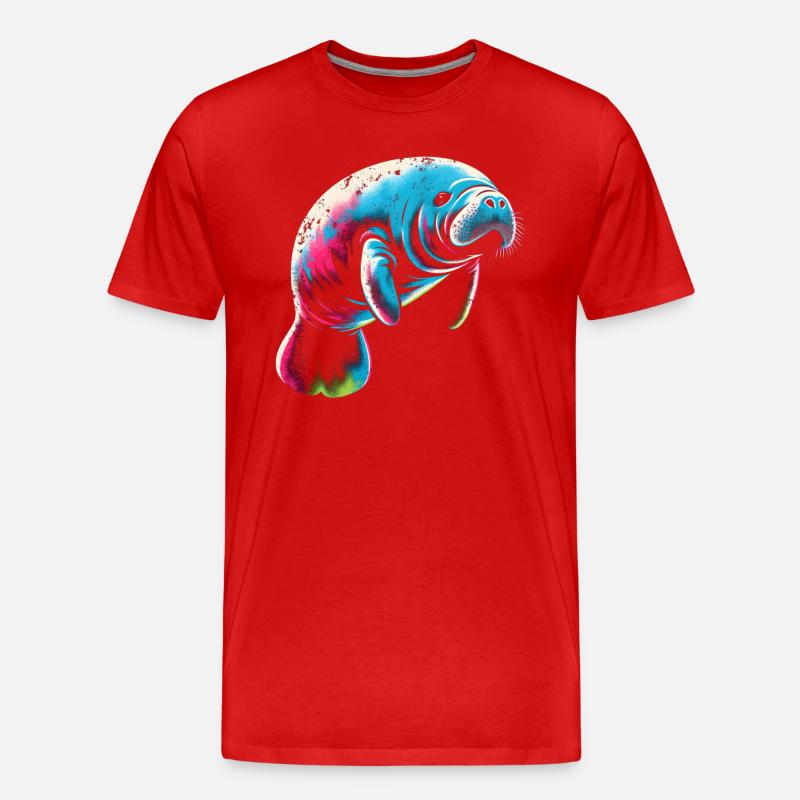 Seekuh Manatee - Männer Premium Bio T-Shirt - Rot