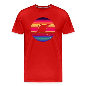 Raie manta - T-shirt bio Premium Homme - rouge - Devant - Damien (186cm)