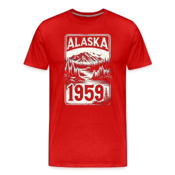 Alaska - Bundesstaat seit 1959 - Männer Premium Bio T-Shirt - Rot - Vorne - Damien (186cm)