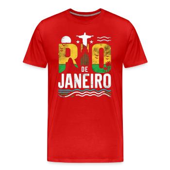 Rio de Janeiro, Brazil - Men's Premium Organic T-Shirt - red - Front - Damien (186cm)