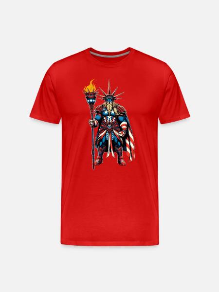 American Viking Superhero - Men's Premium Organic T-Shirt - red