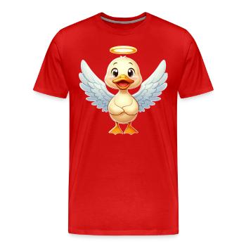 Cute Duck Angel Halo - Men's Premium Organic T-Shirt - red - Front - Damien (186cm)