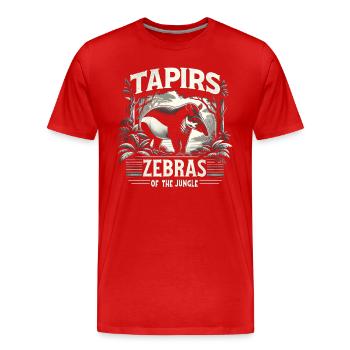 Tapire - Die Zebras des Dschungels - Männer Premium Bio T-Shirt - Rot - Vorne - Damien (186cm)