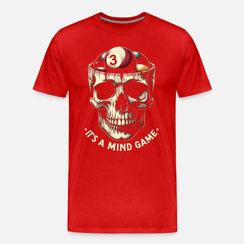 Billard Poolbillard Snooker Schädel - Männer Premium Bio T-Shirt - Rot