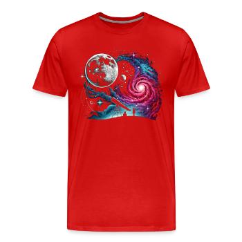 Télescope d’astronomie Espace - T-shirt bio Premium Homme - rouge - Devant - Damien (186cm)