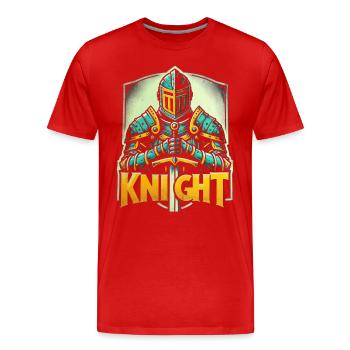 Épée Armure de Chevalier Médiéval - T-shirt bio Premium Homme - rouge - Devant - Damien (186cm)