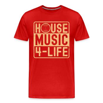 House Music - Men's Premium Organic T-Shirt - red - Front - Damien (186cm)