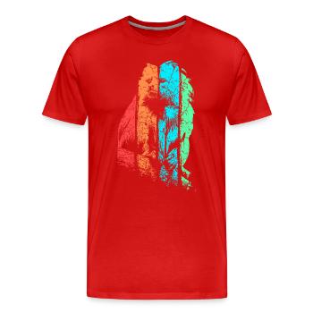 Tamarin Affe Primat - Männer Premium Bio T-Shirt - Rot - Vorne - Damien (186cm)