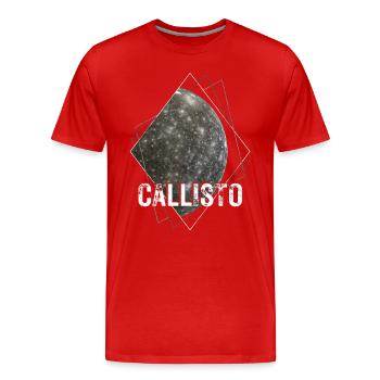 Callisto - Jupiter Lune - T-shirt bio Premium Homme - rouge - Devant - Damien (186cm)