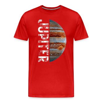 Jupiter Planet Sonnensystem - Männer Premium Bio T-Shirt - Rot - Vorne - Damien (186cm)