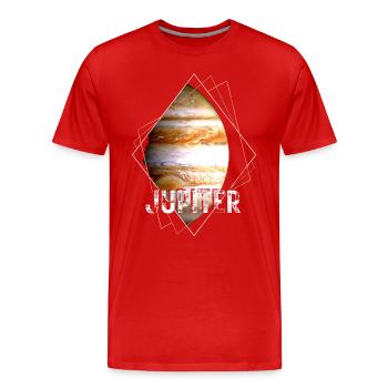 Jupiter Planet Sonnensystem - Männer Premium Bio T-Shirt - Rot - Vorne - Damien (186cm)