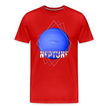 Planète Neptune - T-shirt bio Premium Homme - rouge - Devant - Damien (186cm)