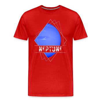 Planète Neptune - T-shirt bio Premium Homme - rouge - Devant - Damien (186cm)