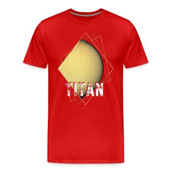 Titan Saturn Moon - Men's Premium Organic T-Shirt - red - Front - Damien (186cm)