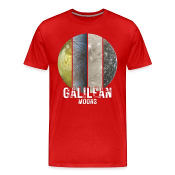 Lunes de Jupiter - Lunes de Galilée - T-shirt bio Premium Homme - rouge - Devant - Damien (186cm)