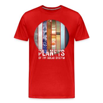Planètes du système solaire - T-shirt bio Premium Homme - rouge - Devant - Damien (186cm)