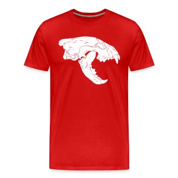 Wolverine Schädel - Männer Premium Bio T-Shirt - Rot - Vorne - Damien (186cm)