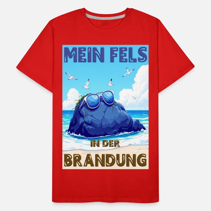 Mon rocher dans les vagues - version allemande T-shirt bio Premium Homme
