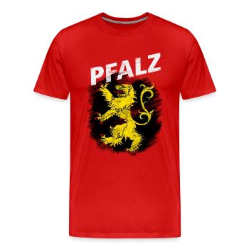 Pfalz - Männer Premium Bio T-Shirt - Rot - Vorne - Damien (186cm)