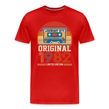 Hits Légendaires Best Of 1982 Édition Limitée - T-shirt bio Premium Homme - rouge - Devant - Damien (186cm)