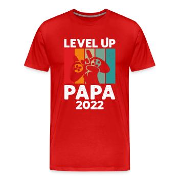 Niveau Supérieur Papa 2022 - T-shirt bio Premium Homme - rouge - Devant - Damien (186cm)