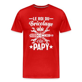 Le Roi Du Bricolage C'est Papy - T-shirt bio Premium Homme - rouge - Devant - Damien (186cm)