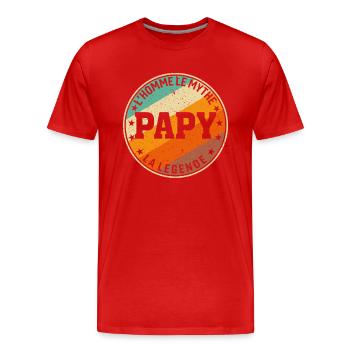 Opa Man Der Mythos Die Legende - Männer Premium Bio T-Shirt - Rot - Vorne - Damien (186cm)