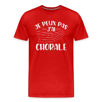 Je Peux Pas J'ai Chorale - T-shirt bio Premium Homme - rouge - Devant - Damien (186cm)